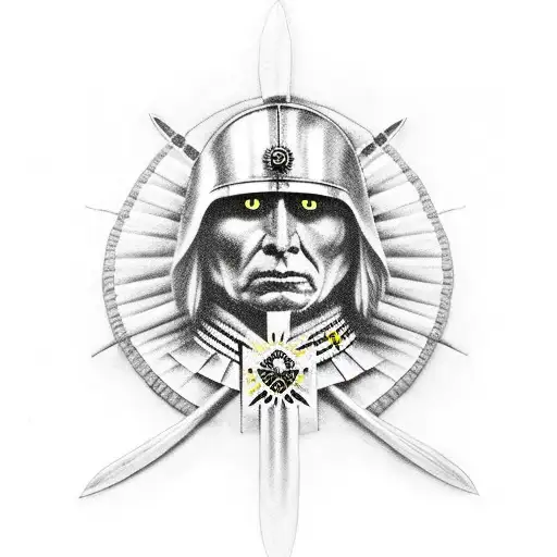 native American conquistador crusader  tattoo design idea