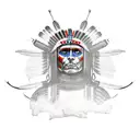 native American conquistador crusader  tattoo design idea