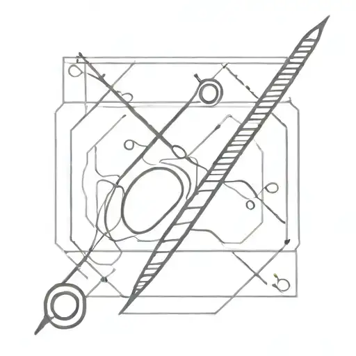 knitting needles, crochet hook, and quilting square  tattoo design idea