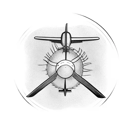 A classic airplane propeller merged with a whisk, representing the client's dual interests in aircraft and cooking tattoo design idea