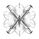 A classic airplane propeller merged with a whisk, representing the client's dual interests in aircraft and cooking tattoo design idea