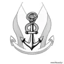 anchor with grape tattoo design idea
