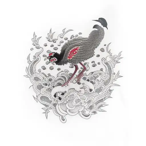 emu running tattoo design idea