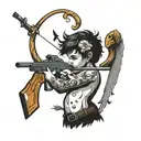 cupid with ak 47 rifle tattoo design idea