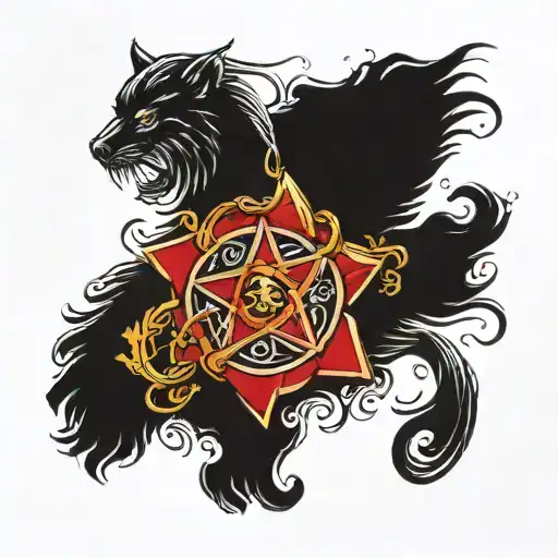 a soviet mafia symbol intertwined tattoo design idea