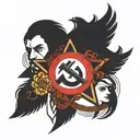 a soviet mafia symbol intertwined tattoo design idea