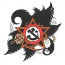 a soviet mafia symbol intertwined tattoo design idea
