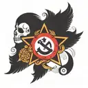 a soviet mafia symbol intertwined tattoo design idea