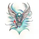 American traditional merman tattoo design idea