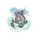 American traditional merman tattoo design idea