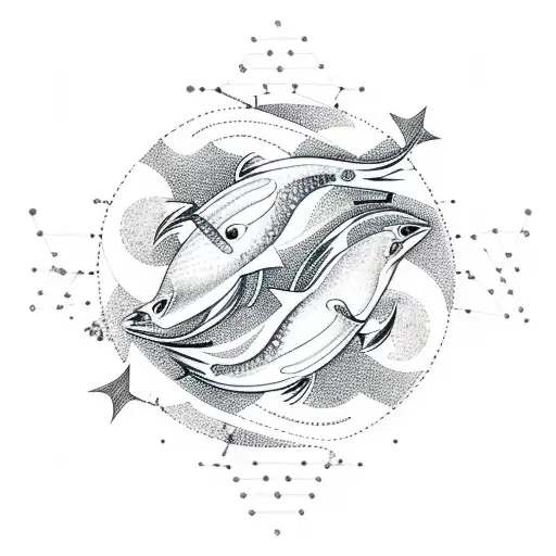Pisces constellation tattoo design idea
