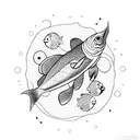 Pisces constellation with fish on both ends  tattoo design idea
