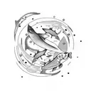 Pisces constellation with fish on both ends  tattoo design idea