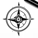 moon phase with viking compass and Unalome neck tattoo tattoo design idea