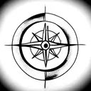 moon phase with viking compass and Unalome neck tattoo tattoo design idea