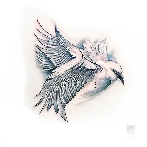 Phoenix bird wings tattoo sticker Royalty Free Vector Image