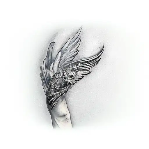 Tattoo bird wings of the pro, logo, vertebrate, monochrome png | PNGWing