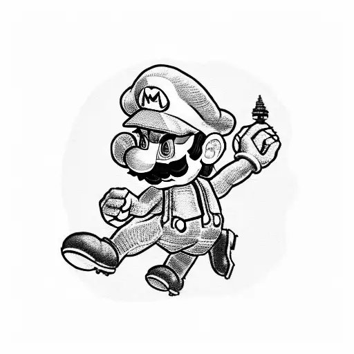 Mario bros and pipes tattoo design idea