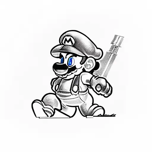Mario bros  tattoo design idea