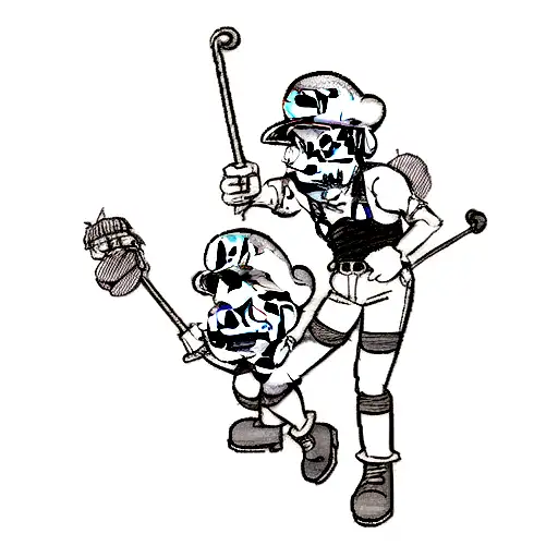 Mario bros and pipes tattoo design idea