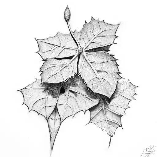 ivy leaf tattoo design idea