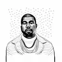 A portrait of Kanye West made entirely of musical instruments tattoo design idea
