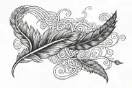 Sometimes I'll fall before I fly with a feather intertwined tattoo design idea