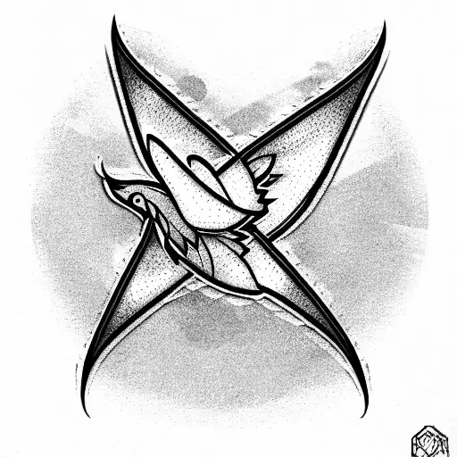 Cross Wings tattoo design idea