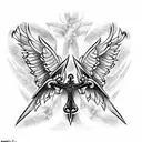 Cross Wings tattoo design idea