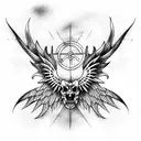 Demon Cross Wings tattoo design idea