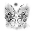Demon Cross Wings tattoo design idea