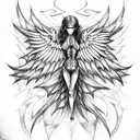 Demon Cross Wings tattoo design idea