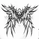 Demon Cross Wings tattoo design idea