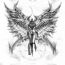 Demon Cross Wings tattoo design idea