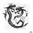 Demon Dragon Fire tattoo design idea