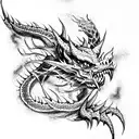 Demon Dragon Fire tattoo design idea