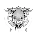 wild boar tattoo design idea