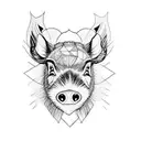 wild boar tattoo design idea