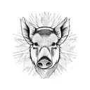 wild boar tattoo design idea