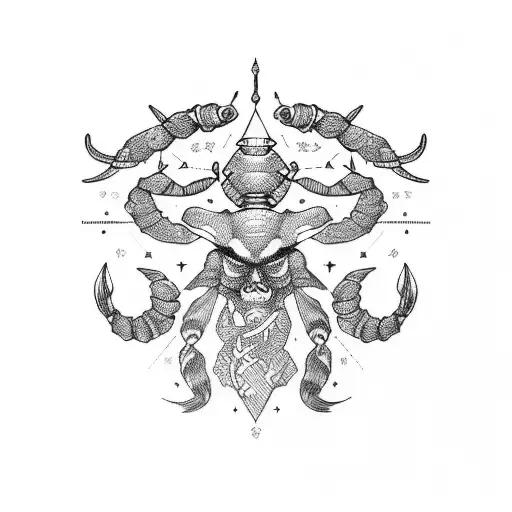Zodiac cancer and scorpio tattoo design idea