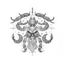 Zodiac cancer and scorpio tattoo design idea
