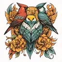 birds of a feather  tattoo design idea