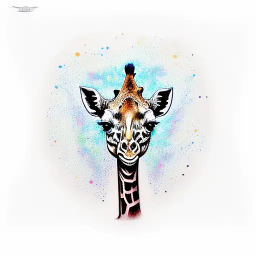 Calendula giraffe tattoo design idea