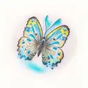 Calendula and butterfly tattoo design idea