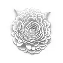 Calendula and butterfly tattoo design idea