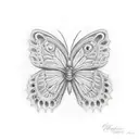 Calendula and butterfly tattoo design idea