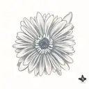 Calendula and butterfly tattoo design idea