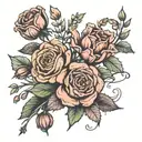 birth flower bouquet october may march and december tattoo design idea