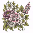 birth flower bouquet october may march and december tattoo design idea