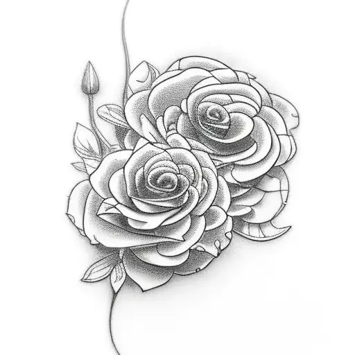 flower with TinkerBell  tattoo design idea